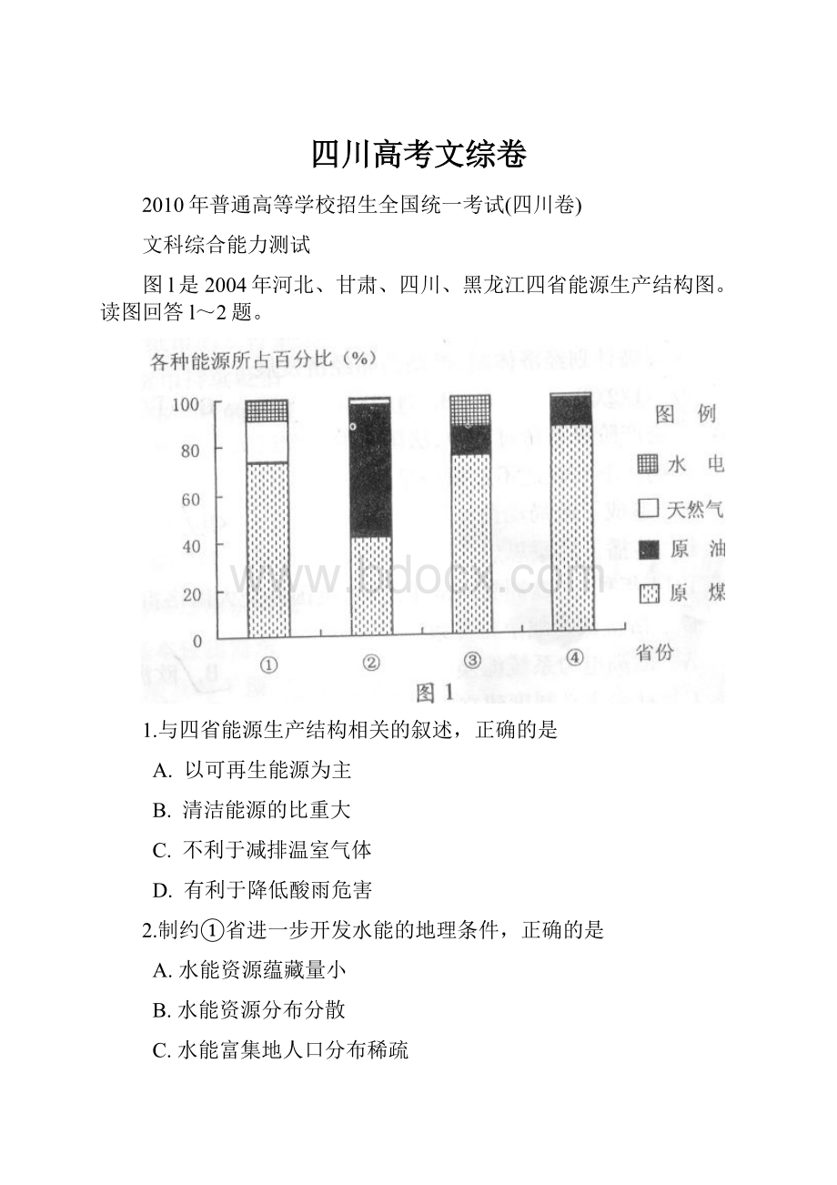 四川高考文综卷.docx