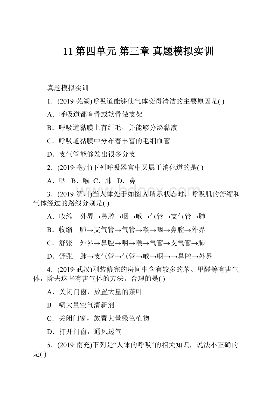 11第四单元 第三章 真题模拟实训.docx