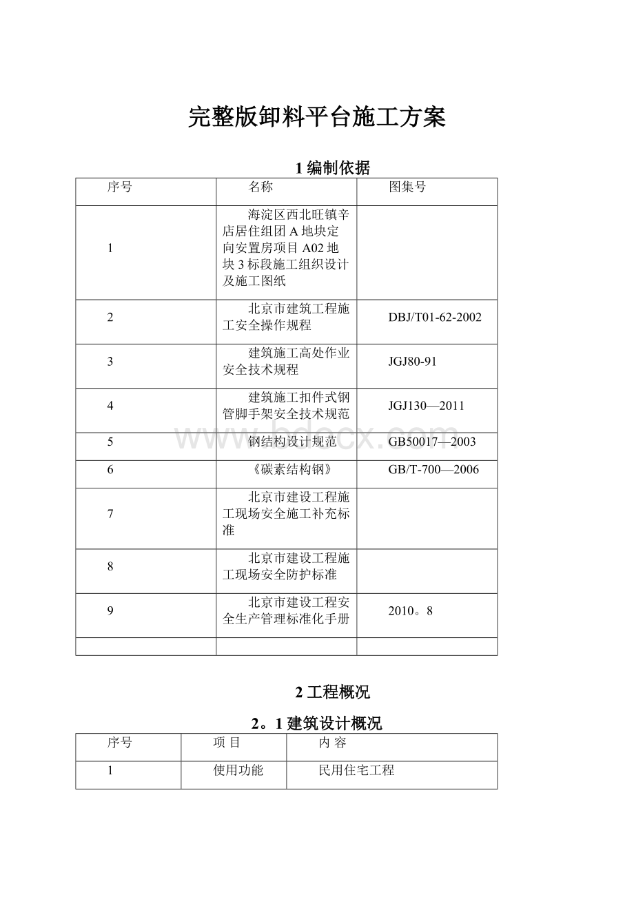 完整版卸料平台施工方案.docx