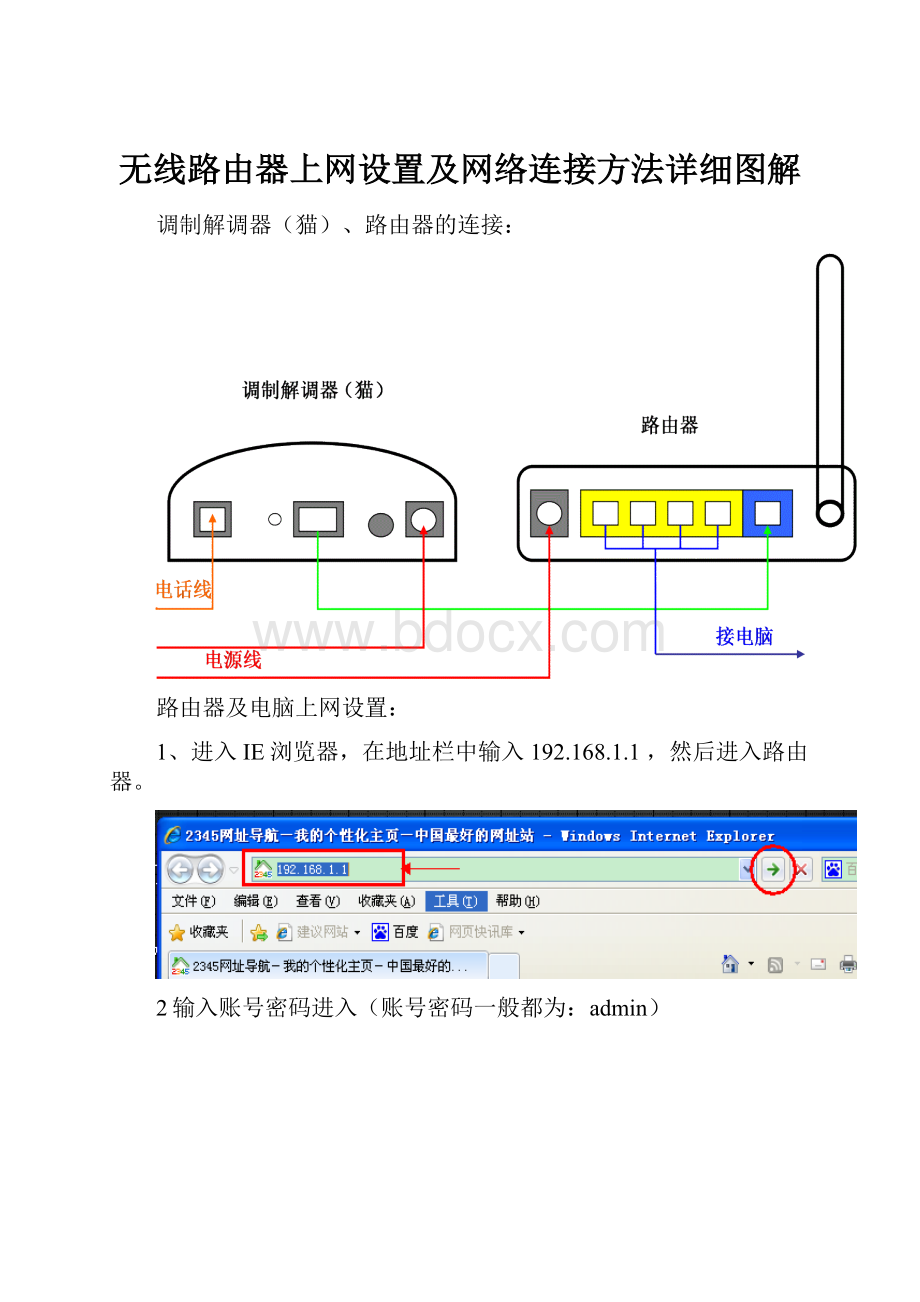 无线路由器上网设置及网络连接方法详细图解.docx