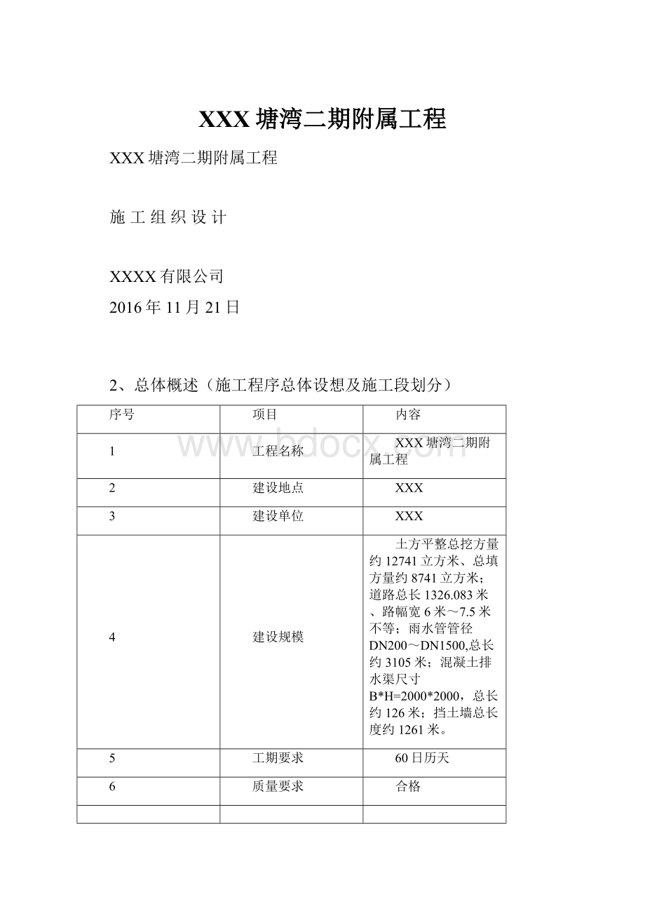 XXX塘湾二期附属工程.docx_第1页