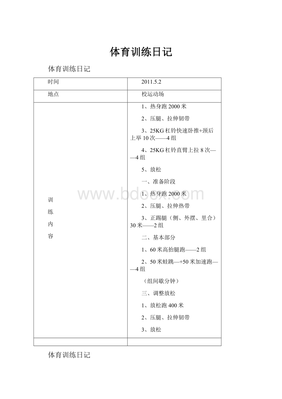 体育训练日记.docx_第1页