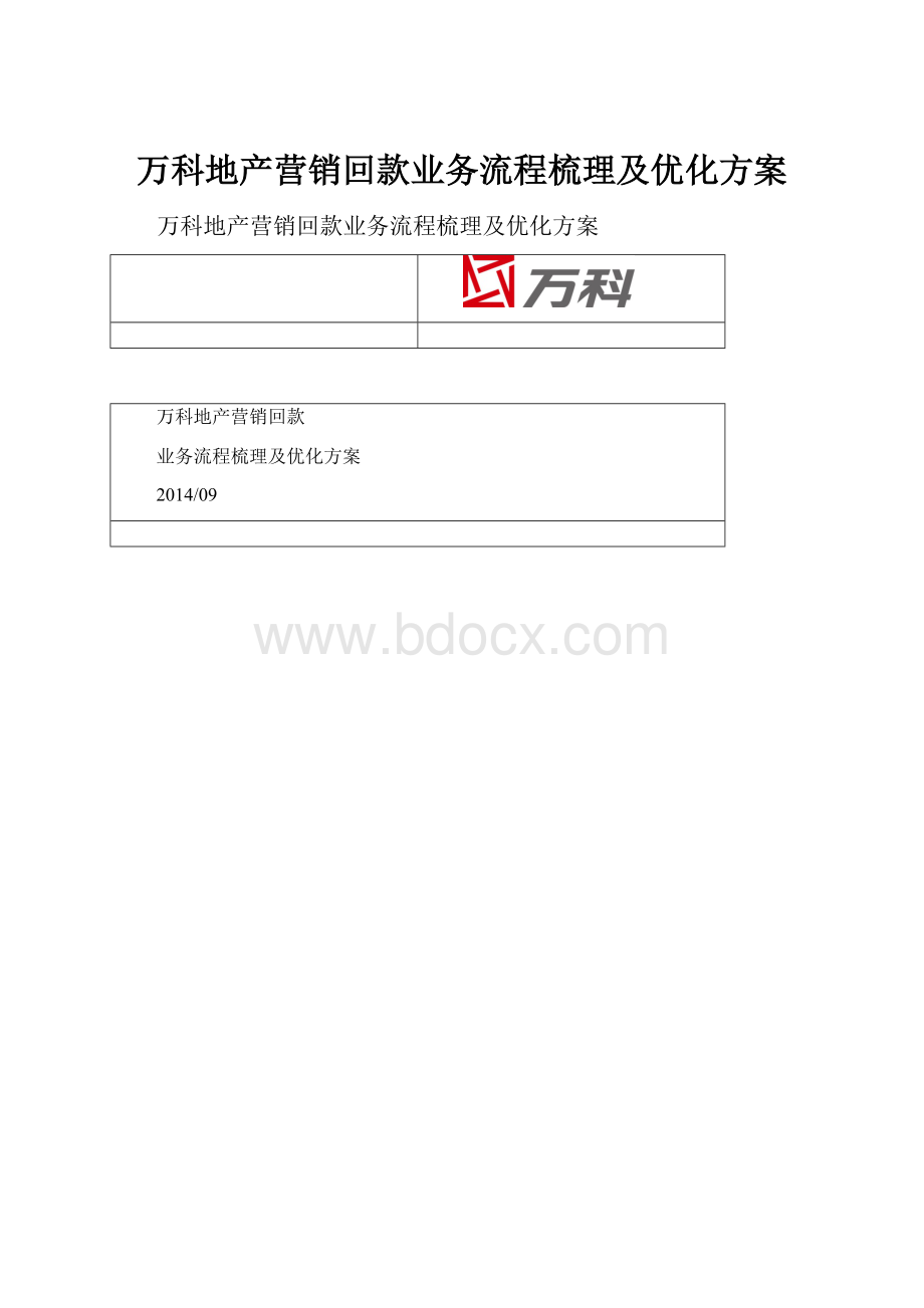 万科地产营销回款业务流程梳理及优化方案.docx_第1页