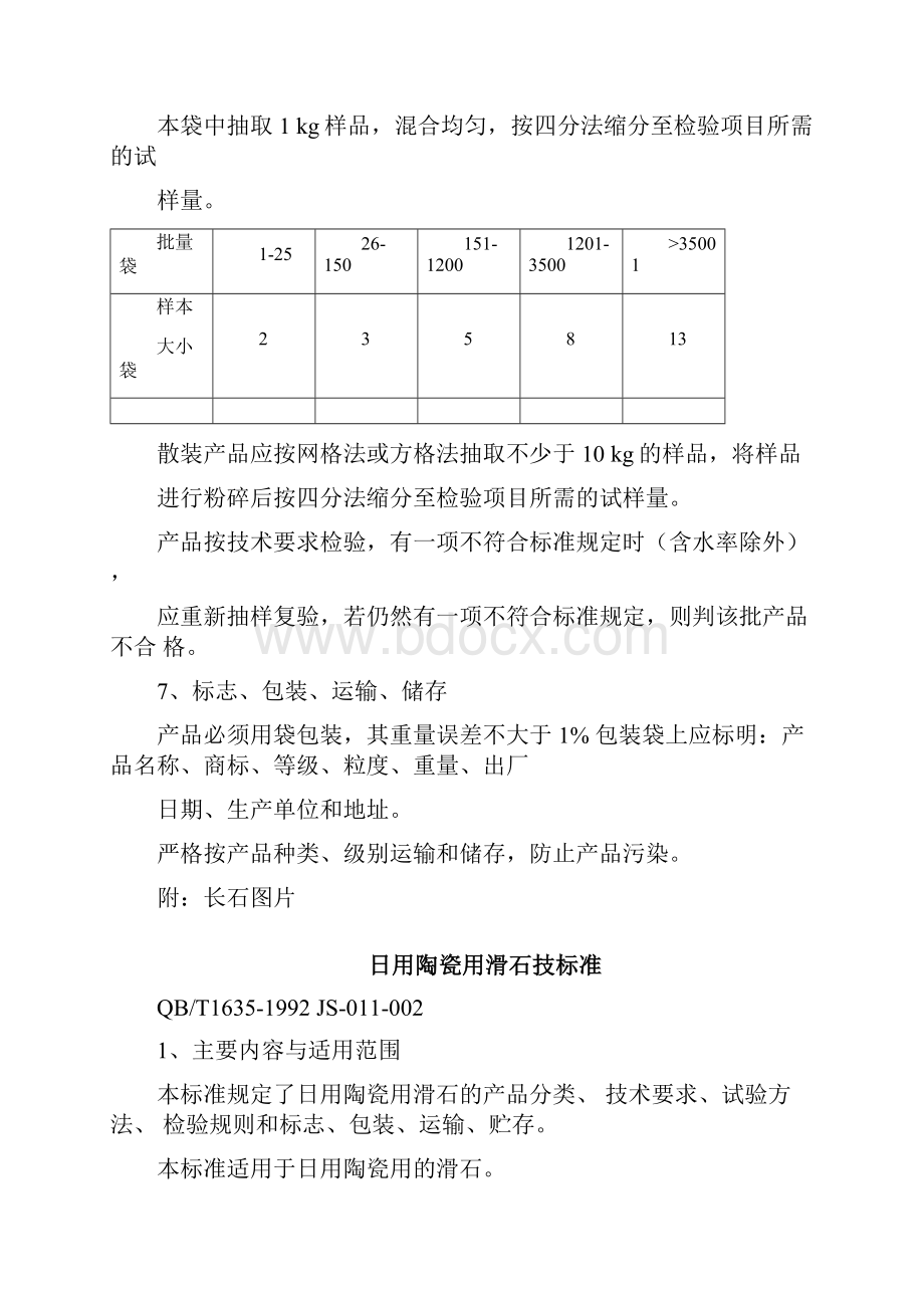 陶瓷原料质量标准长石石英膨润土等.docx_第3页