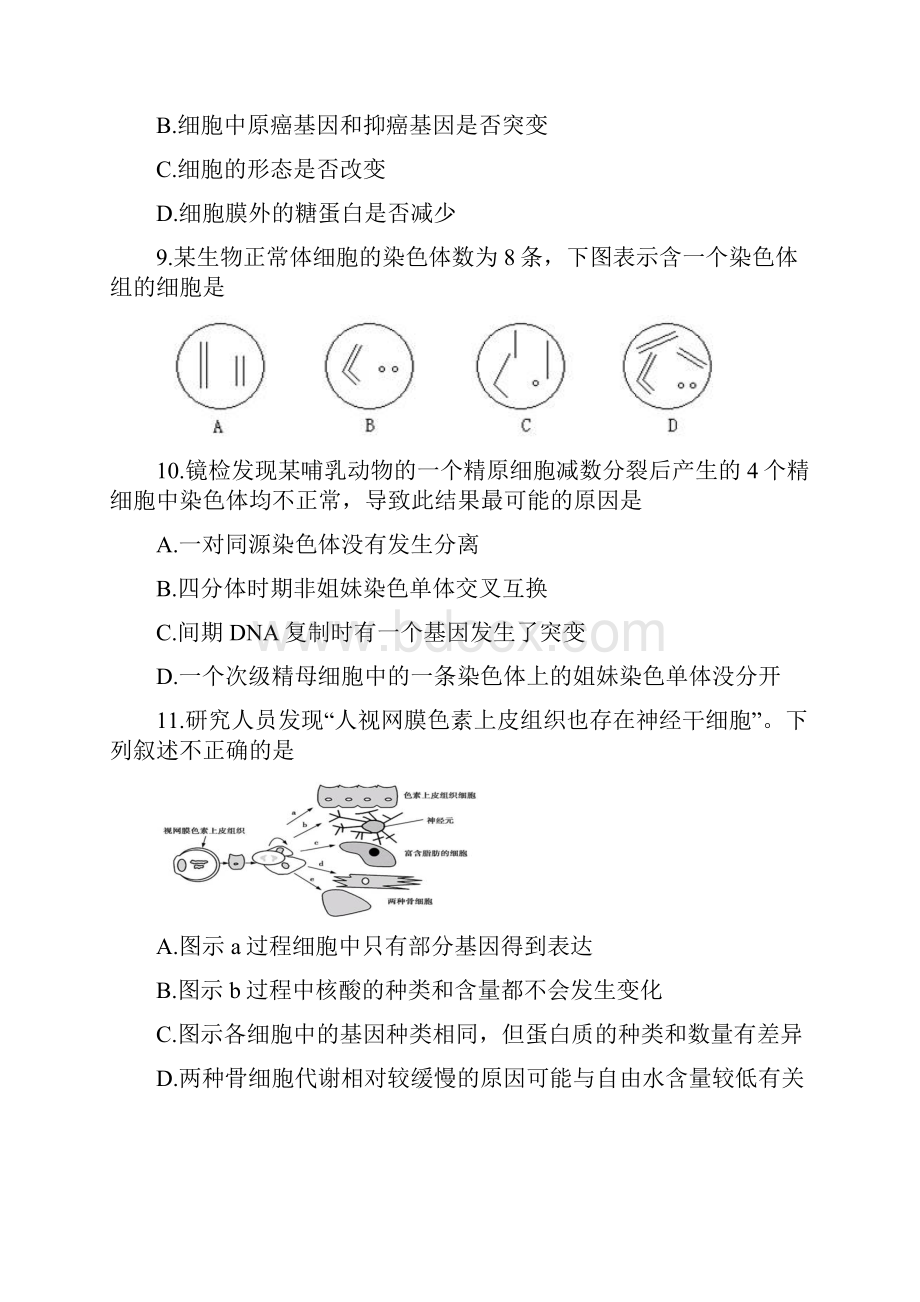 学年高一下学期期末考试生物试题 含答案.docx_第3页