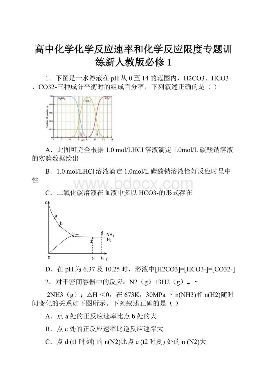 高中化学化学反应速率和化学反应限度专题训练新人教版必修1.docx