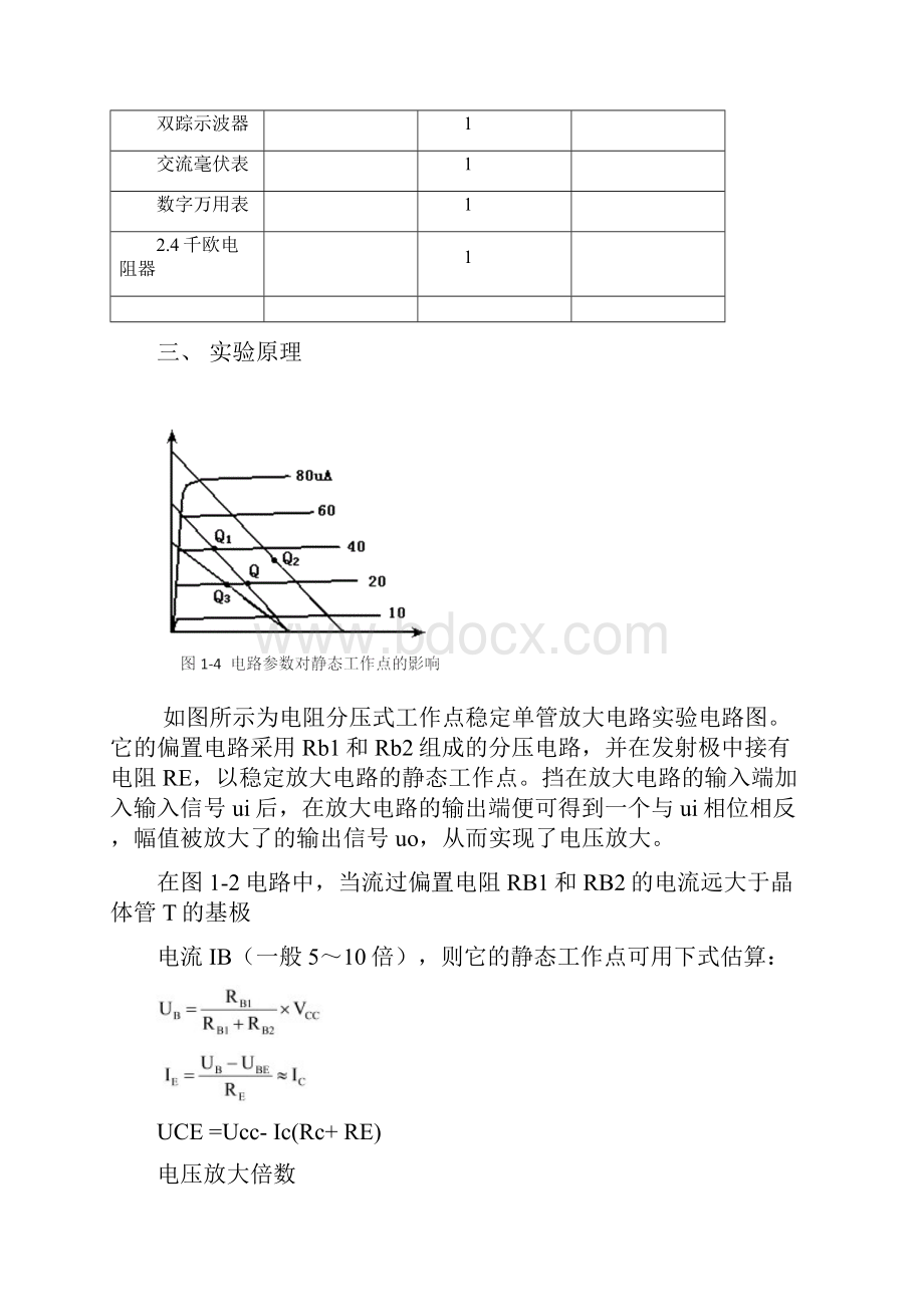 模电实验共射级单管放大电路.docx_第2页