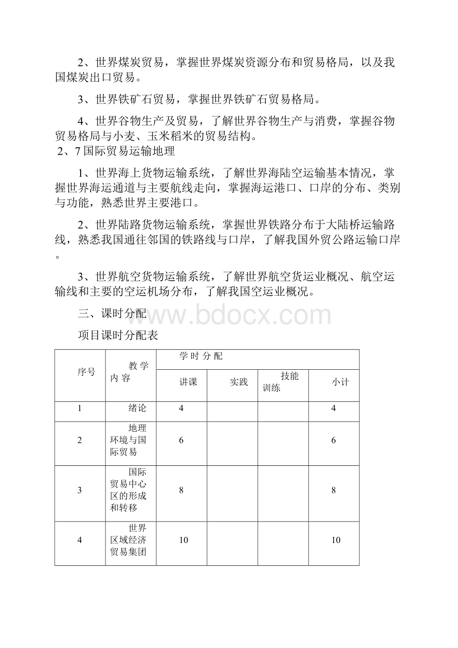 国际贸易地理教学大纲.docx_第3页