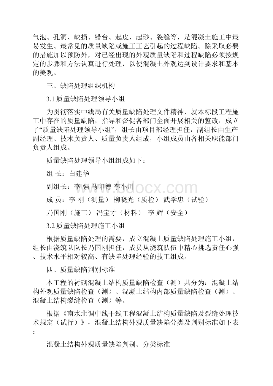 国企衬砌混凝土质量缺陷修补专项方案.docx_第2页