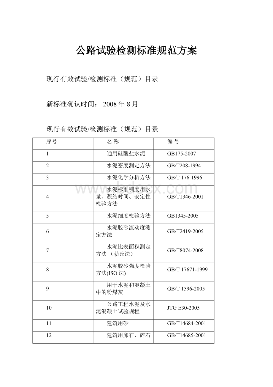 公路试验检测标准规范方案.docx_第1页