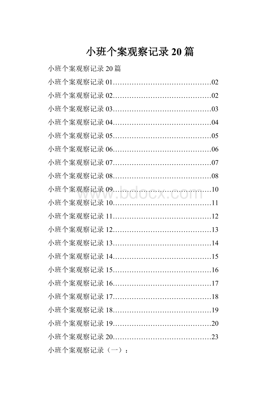 小班个案观察记录20篇.docx