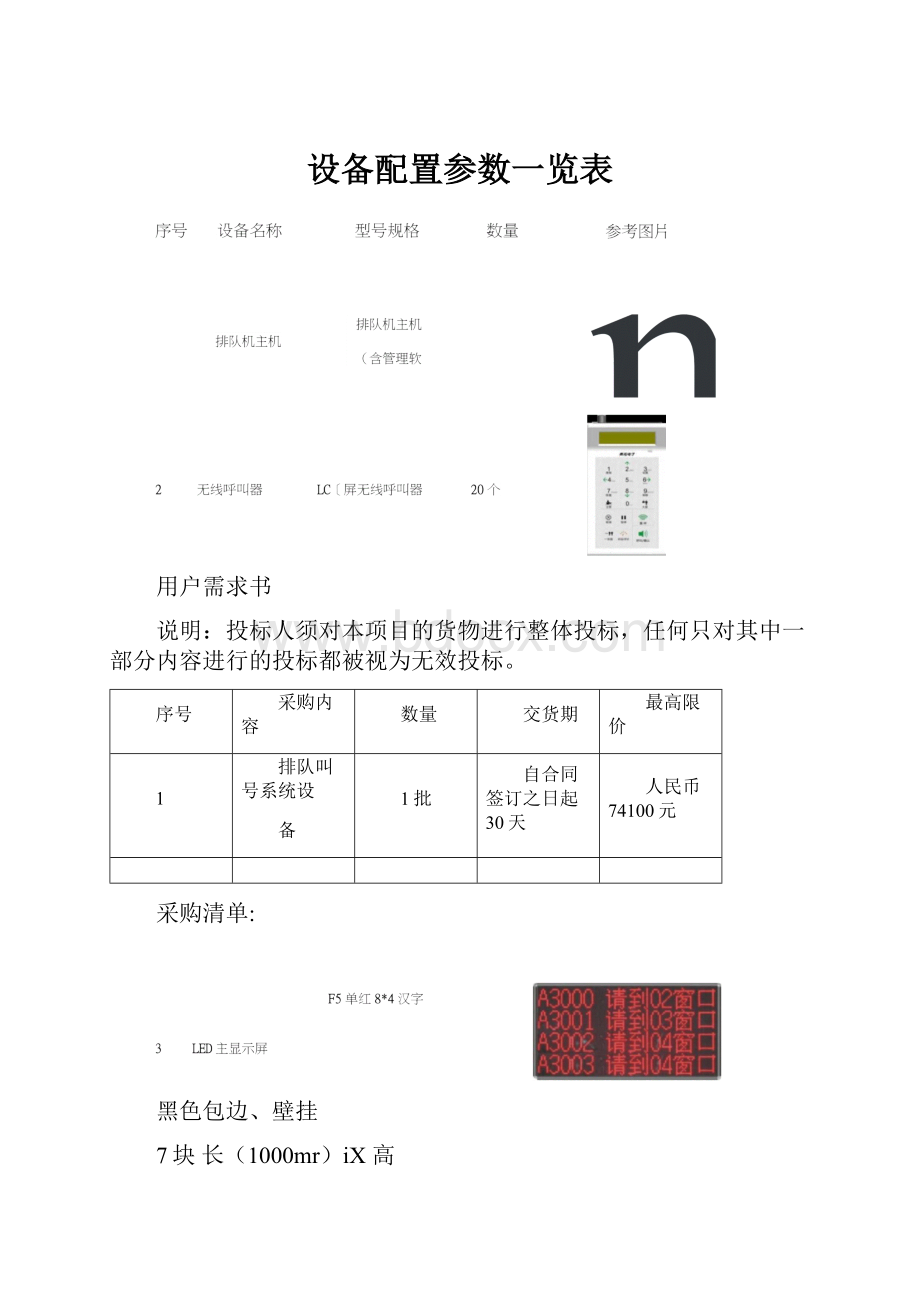 设备配置参数一览表.docx