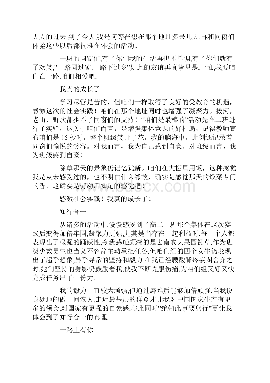 高中生暑期三农社会实践体会3篇.docx_第3页