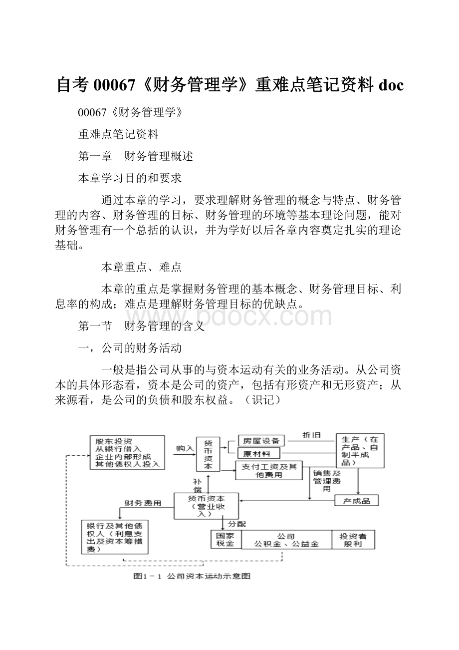 自考00067《财务管理学》重难点笔记资料doc.docx_第1页