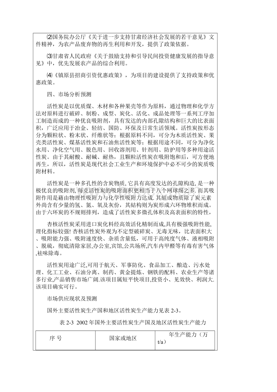 最新3000吨杏核活性炭建设项目建议书.docx_第3页