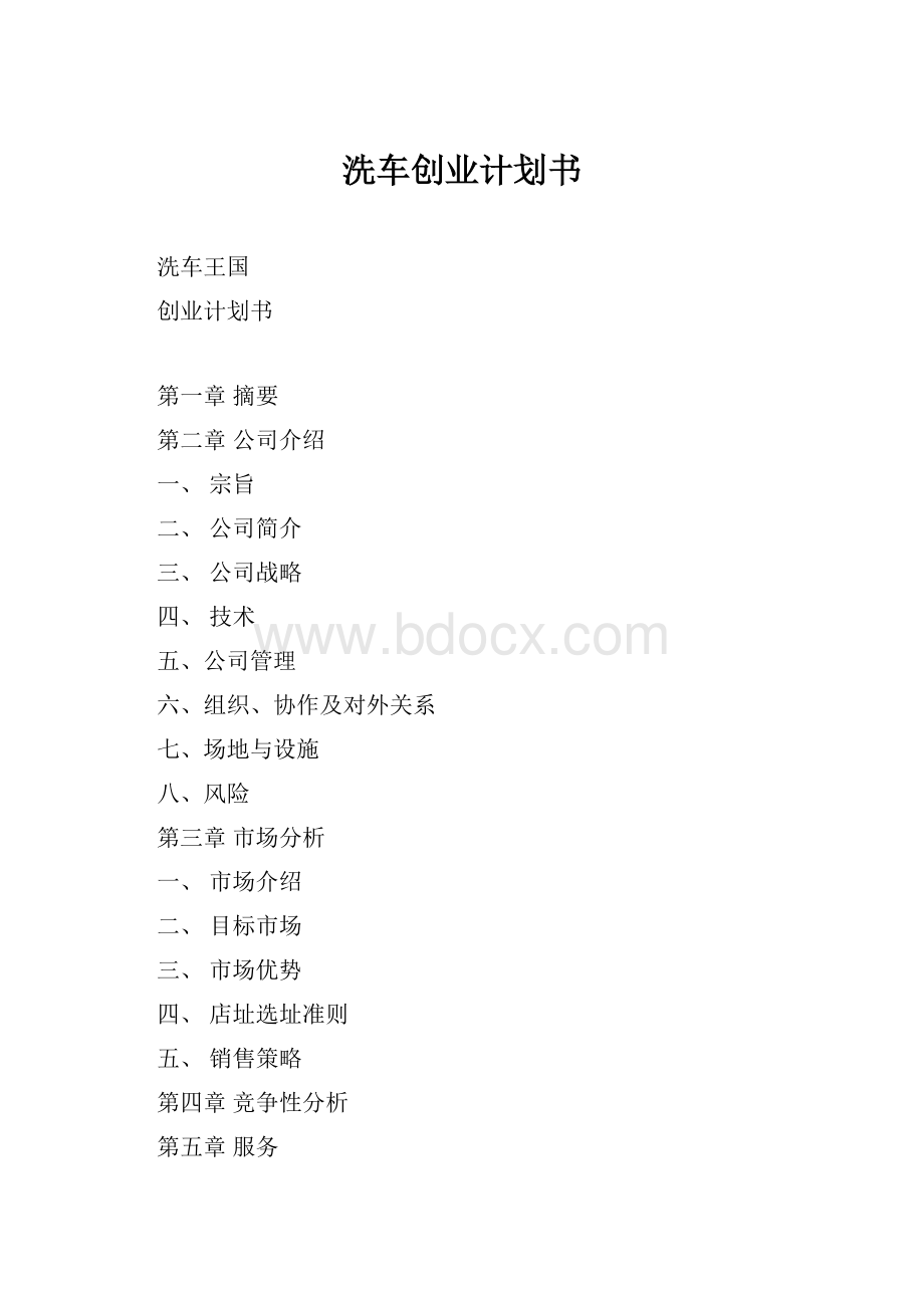 洗车创业计划书.docx