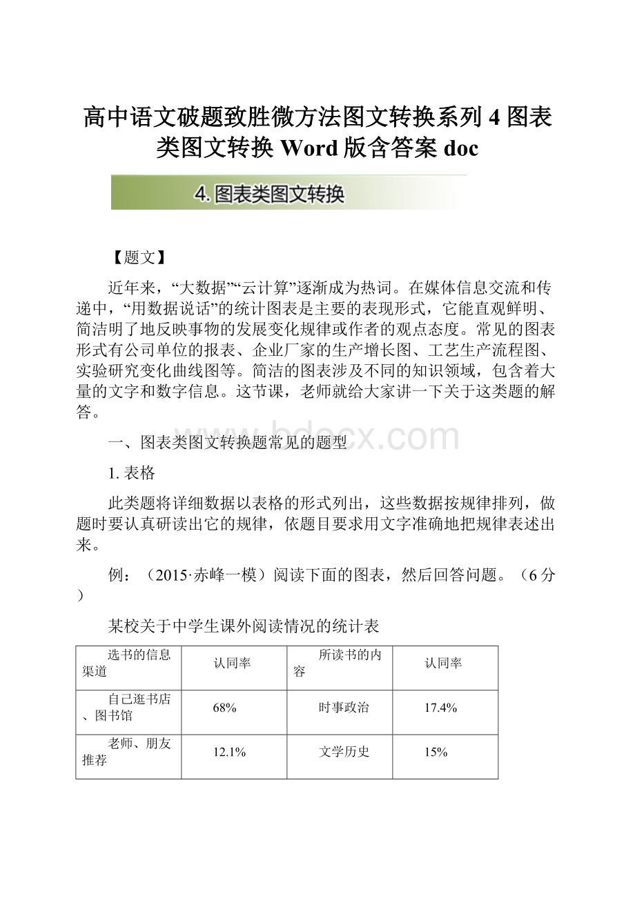 高中语文破题致胜微方法图文转换系列4图表类图文转换 Word版含答案doc.docx_第1页