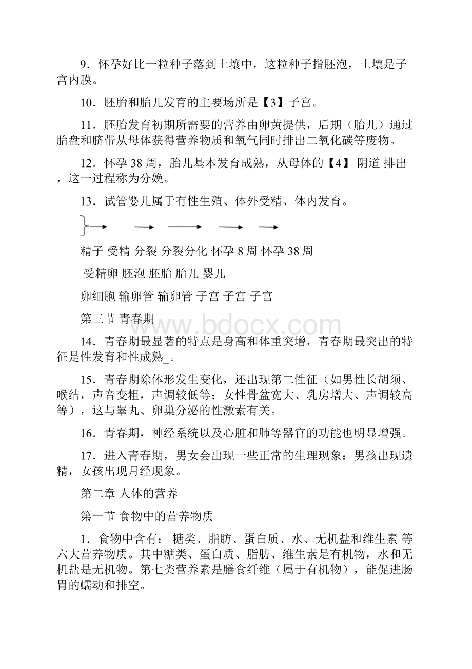 人教版七年级下册生物复习资料.docx_第2页