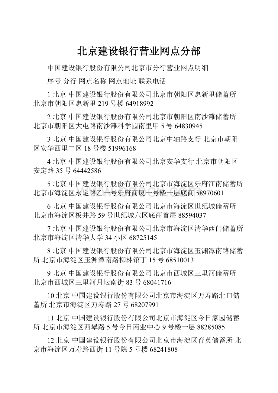 北京建设银行营业网点分部.docx