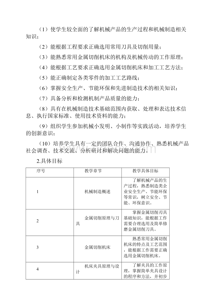 机械制造技术基础课程标准机械制造与自动化专业.docx_第3页