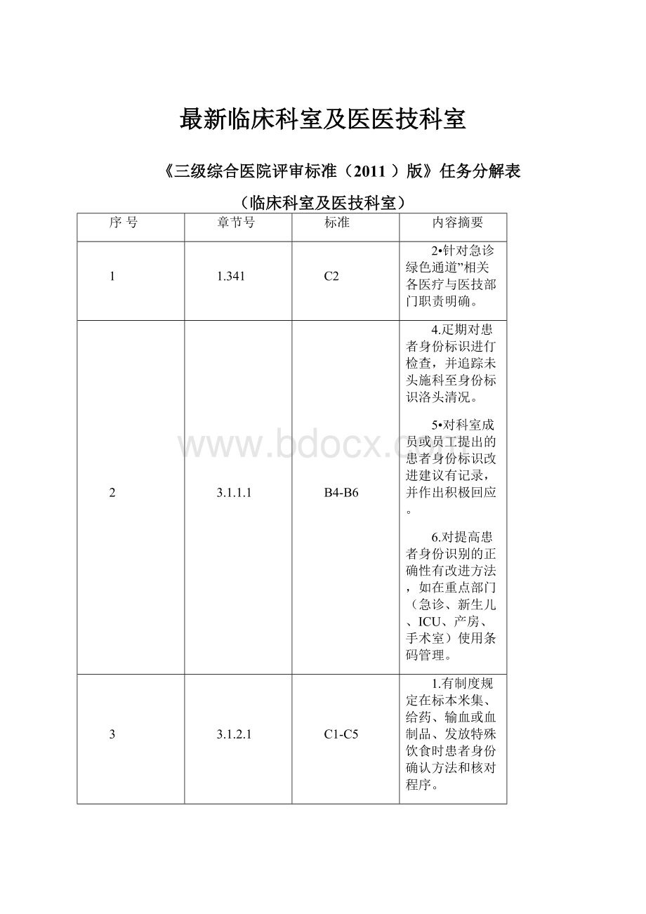 最新临床科室及医医技科室.docx_第1页