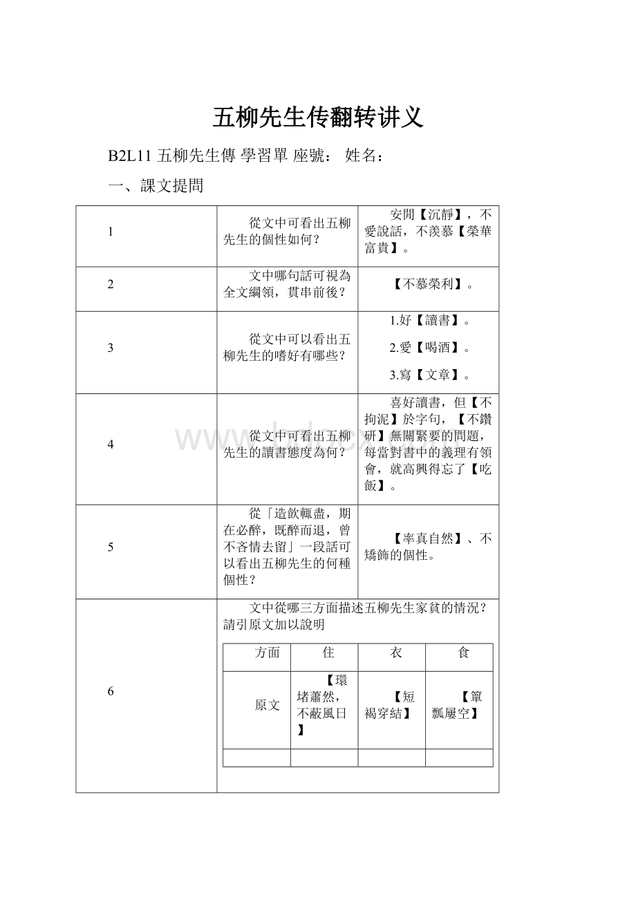 五柳先生传翻转讲义.docx