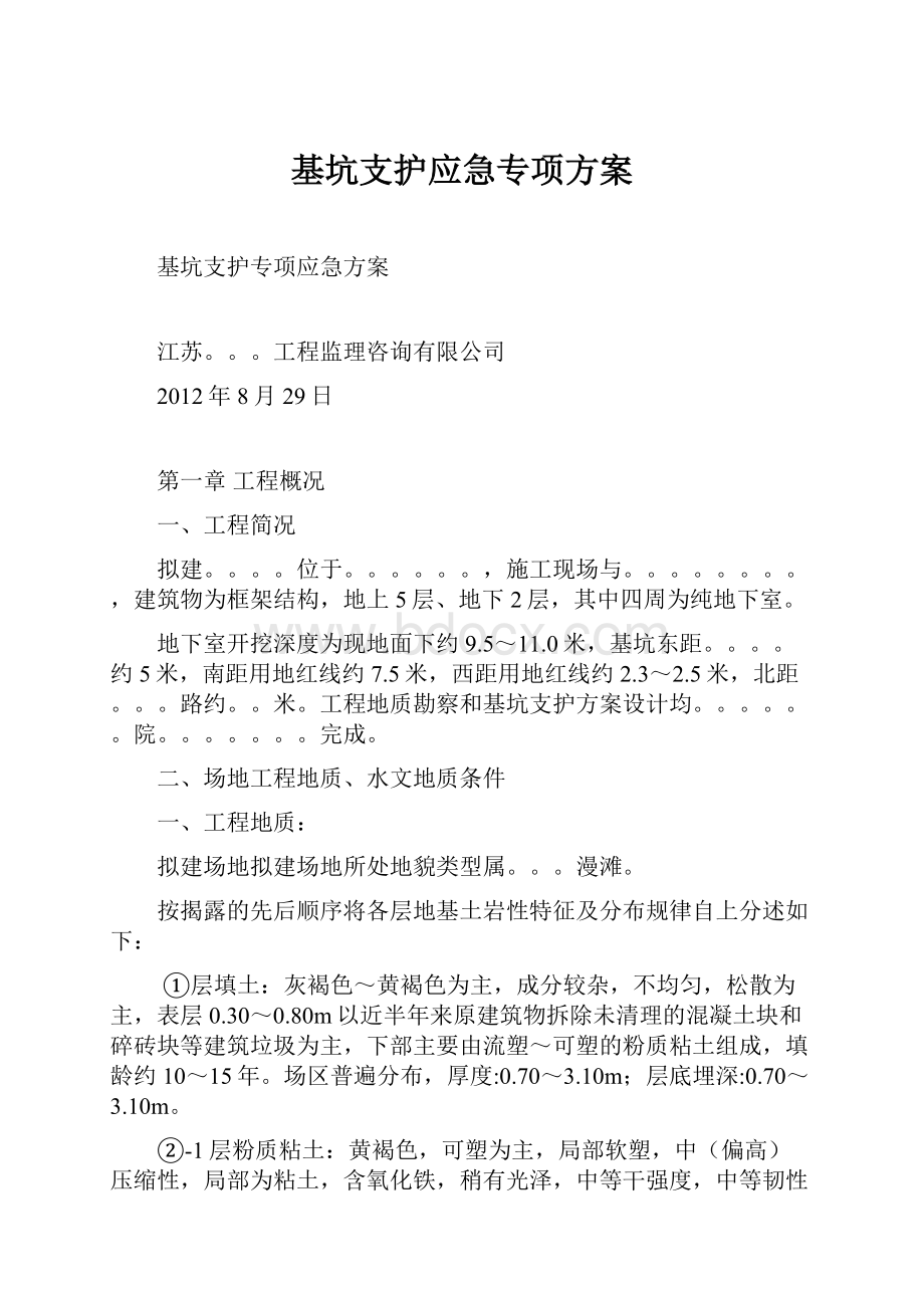 基坑支护应急专项方案.docx_第1页