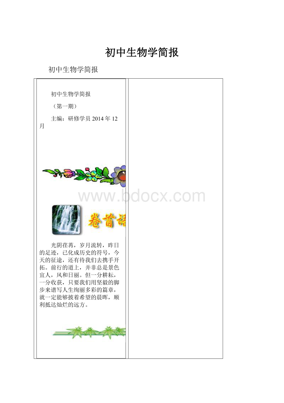 初中生物学简报.docx