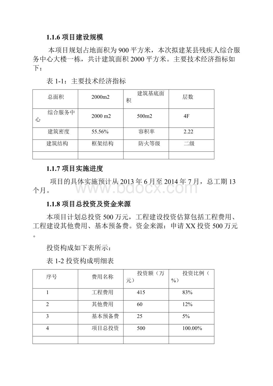 残疾人综合服务中心建设新建项目可行性研究报告.docx_第2页