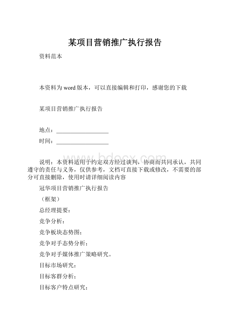 某项目营销推广执行报告.docx