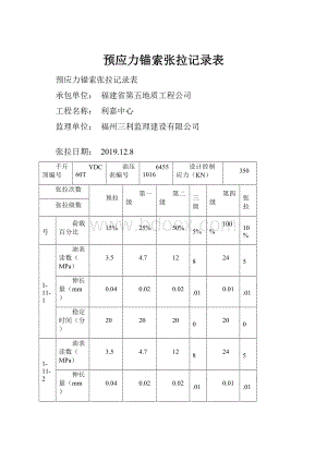 预应力锚索张拉记录表.docx