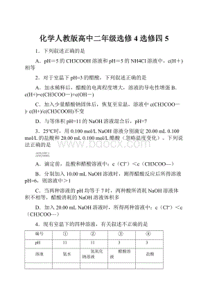 化学人教版高中二年级选修4 选修四5.docx