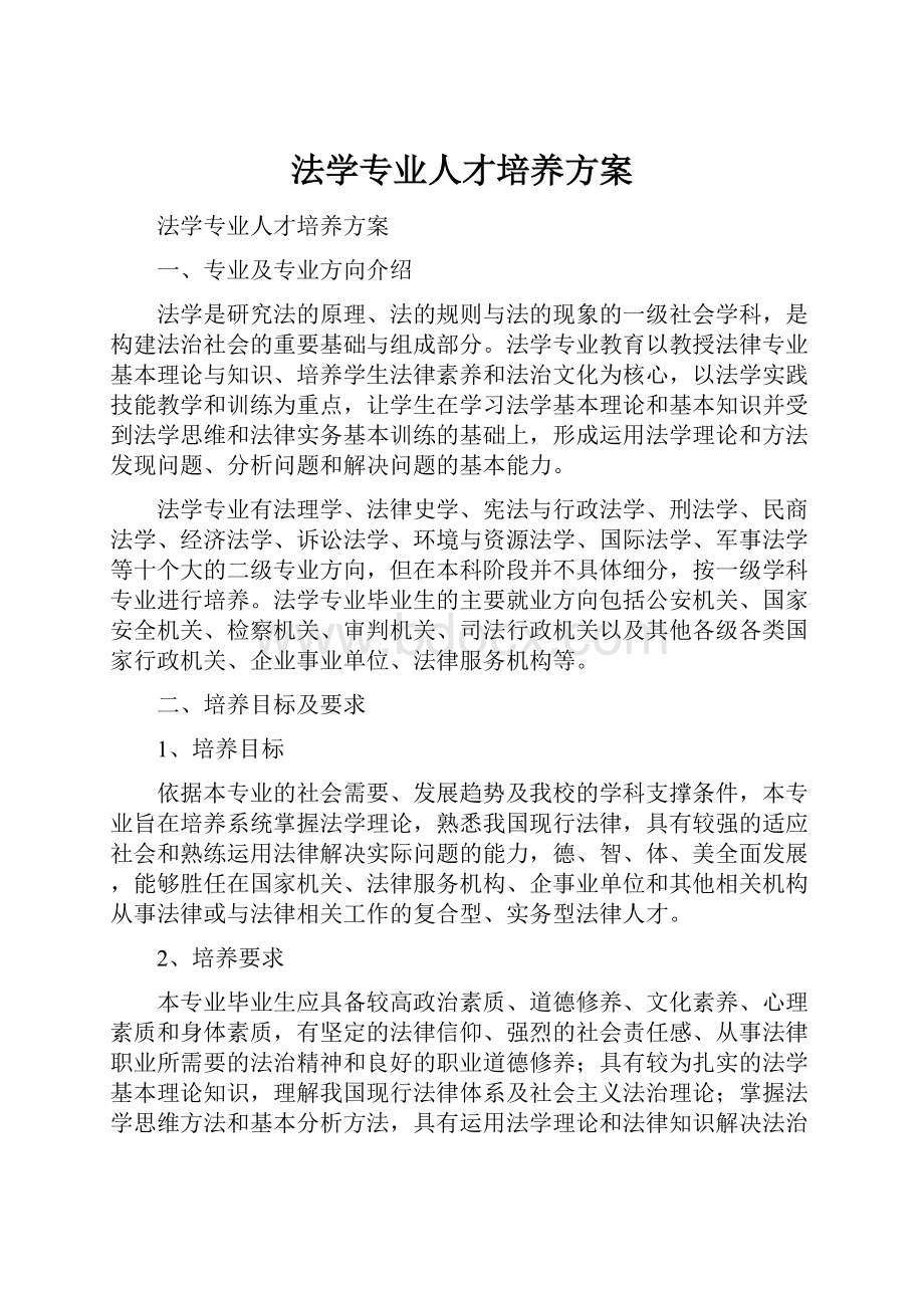 法学专业人才培养方案.docx_第1页