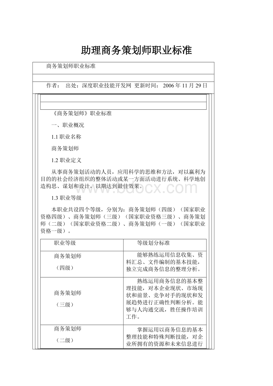 助理商务策划师职业标准.docx