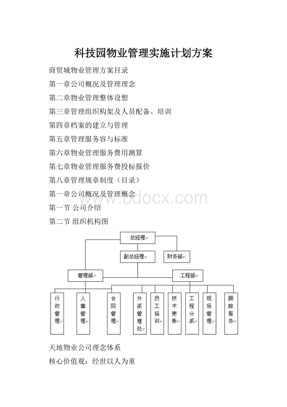 科技园物业管理实施计划方案.docx