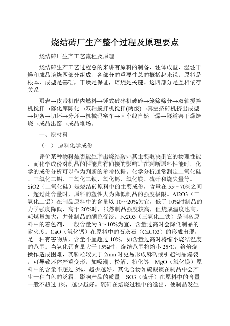 烧结砖厂生产整个过程及原理要点.docx_第1页