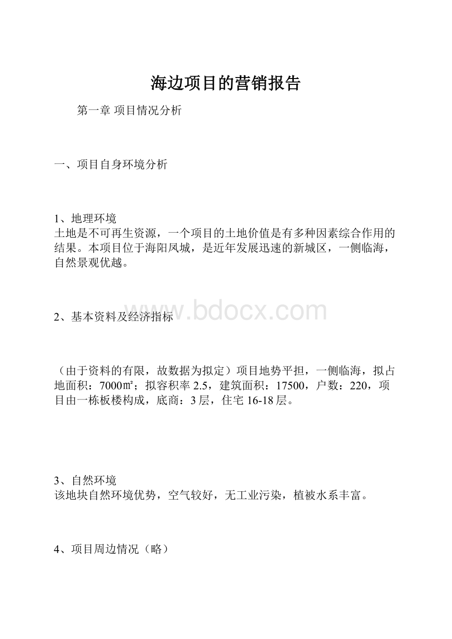 海边项目的营销报告.docx_第1页