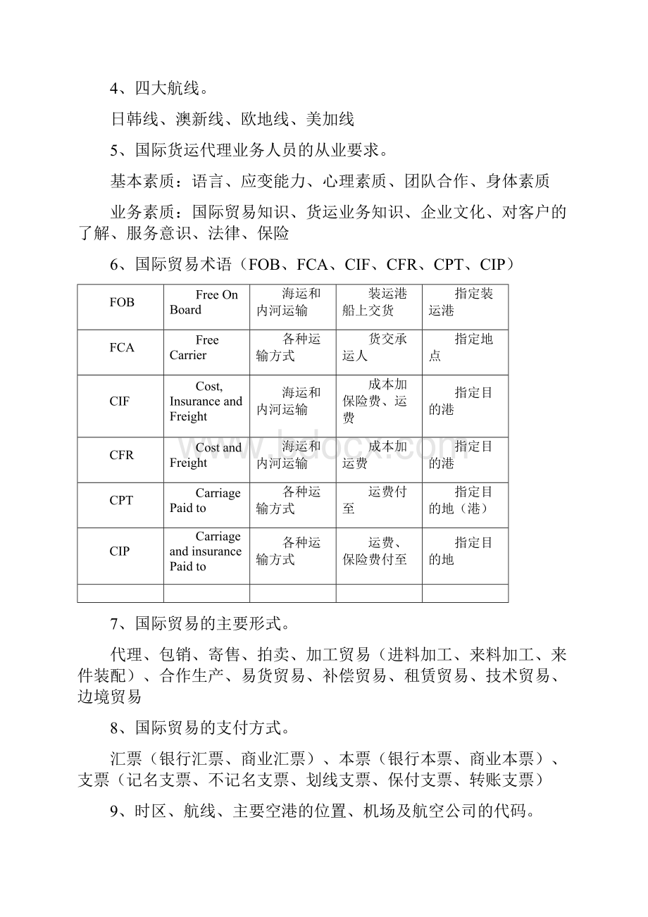 国际货运代理知识点.docx_第3页