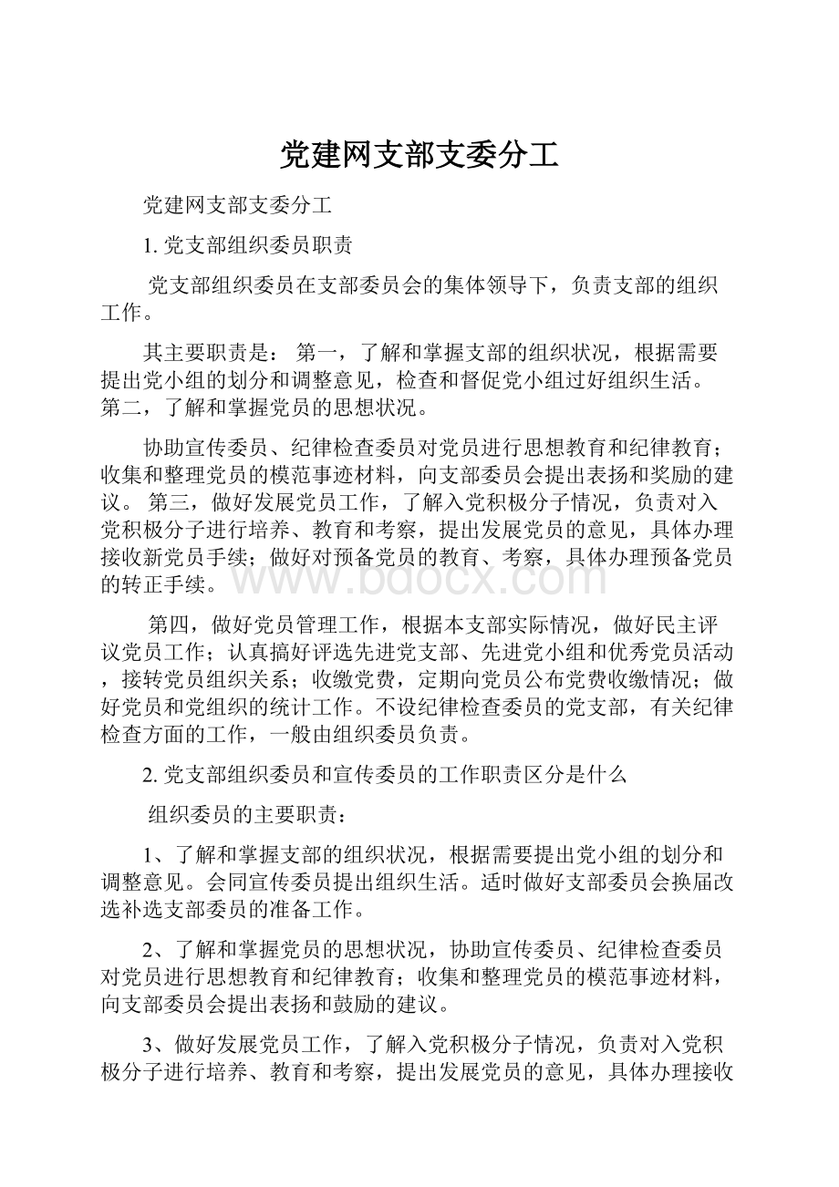 党建网支部支委分工.docx_第1页