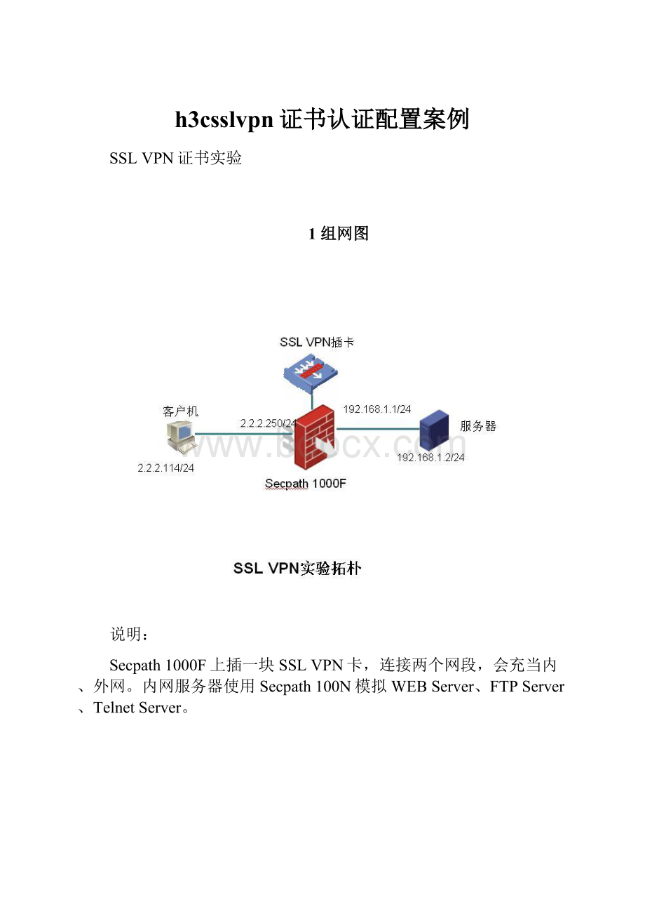 h3csslvpn证书认证配置案例.docx