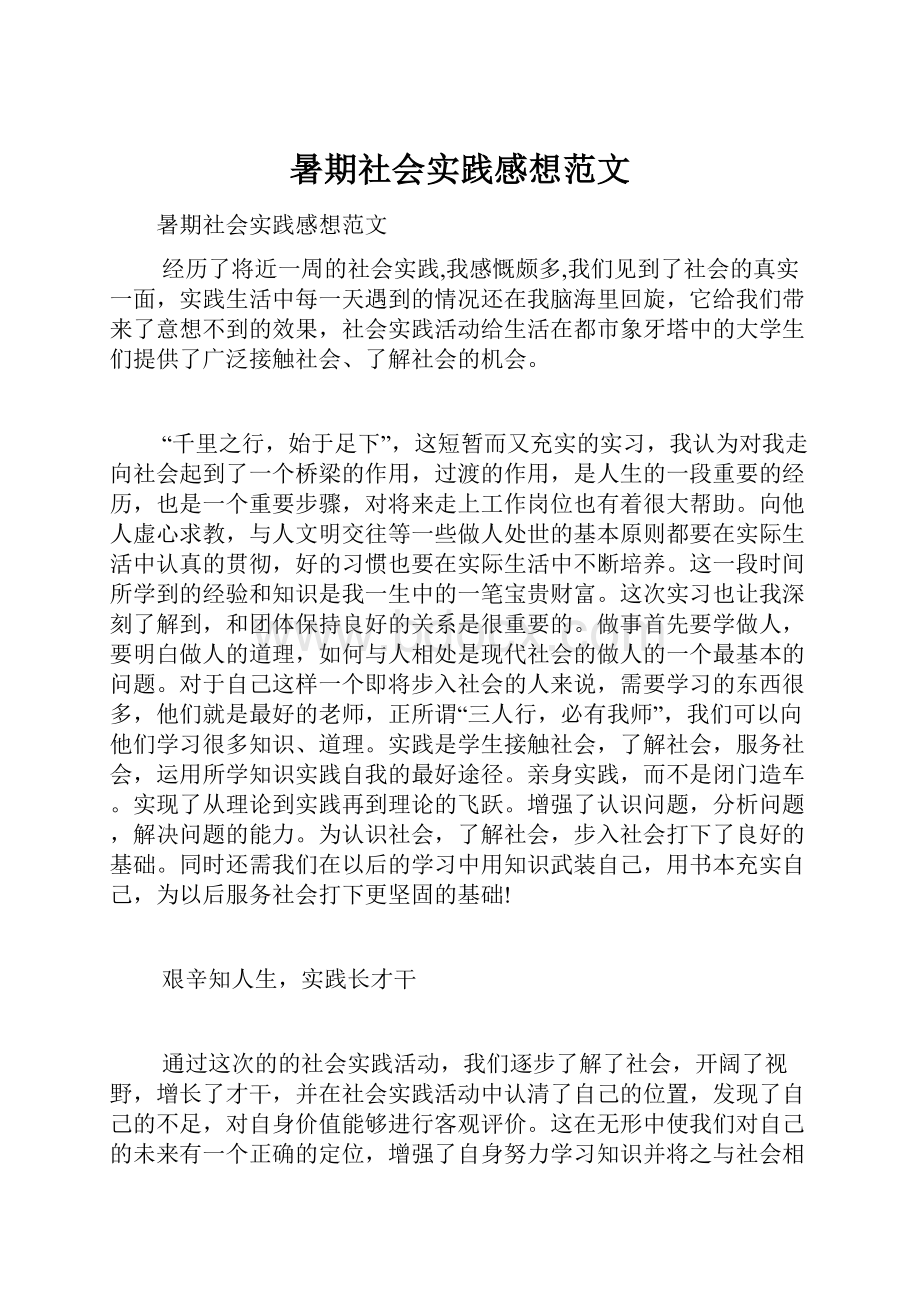 暑期社会实践感想范文.docx