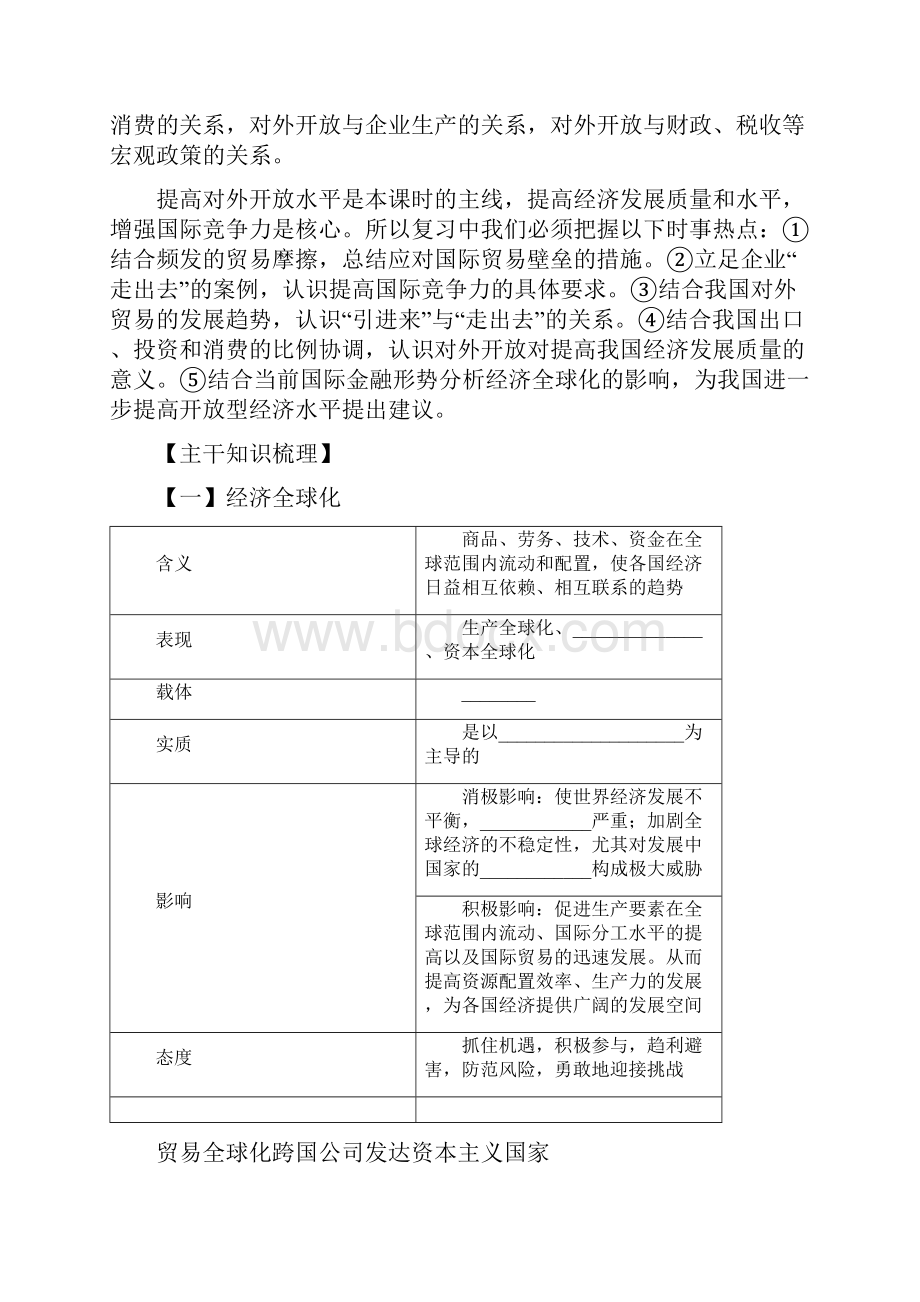 高考政治二轮练习精品学案111经济全球化与对外开放.docx_第2页