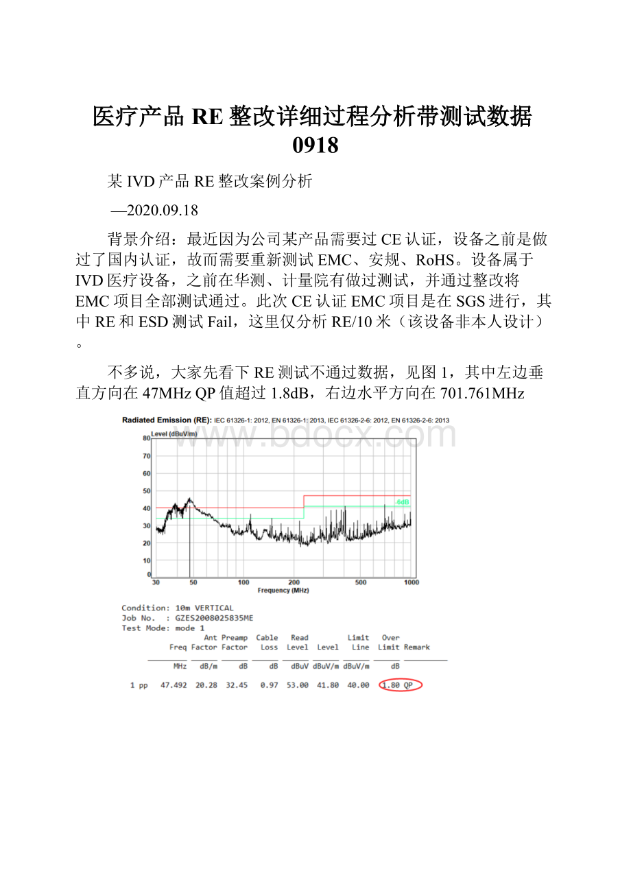 医疗产品RE整改详细过程分析带测试数据0918.docx_第1页