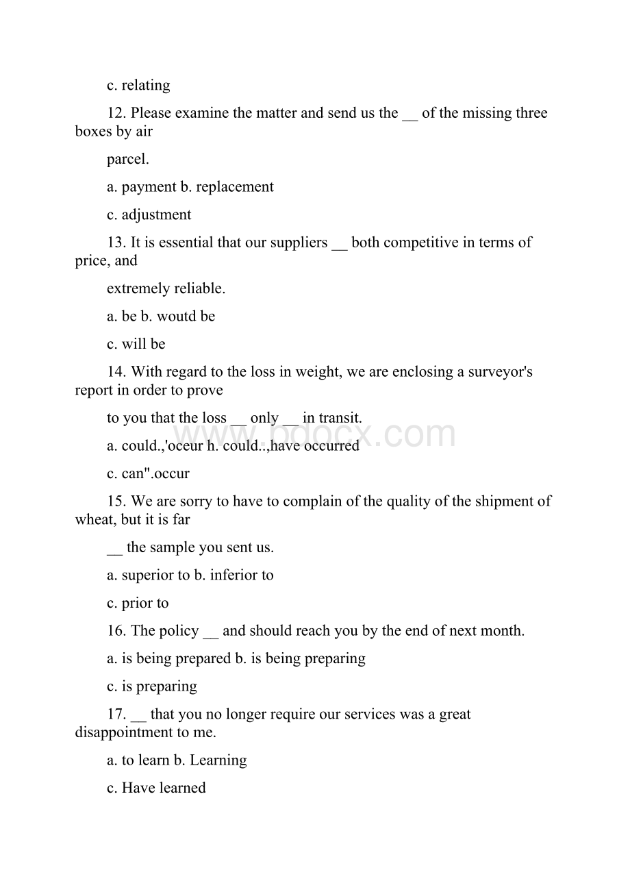 开放专科英语专业商务英语写作练习题.docx_第2页