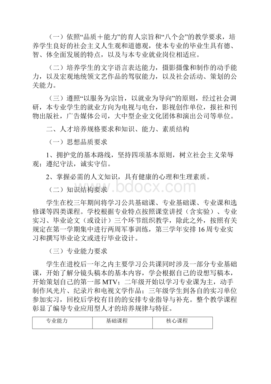 编导广播电视专业教学计划721.docx_第2页