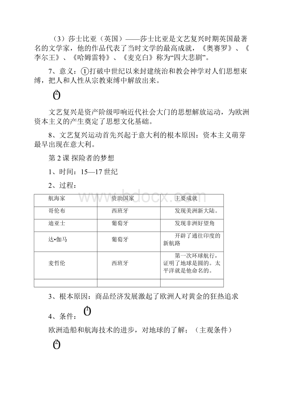 北师大版九年级历史上册复习提纲.docx_第2页