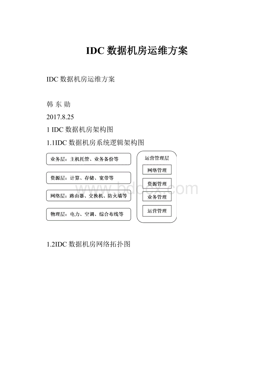 IDC数据机房运维方案.docx