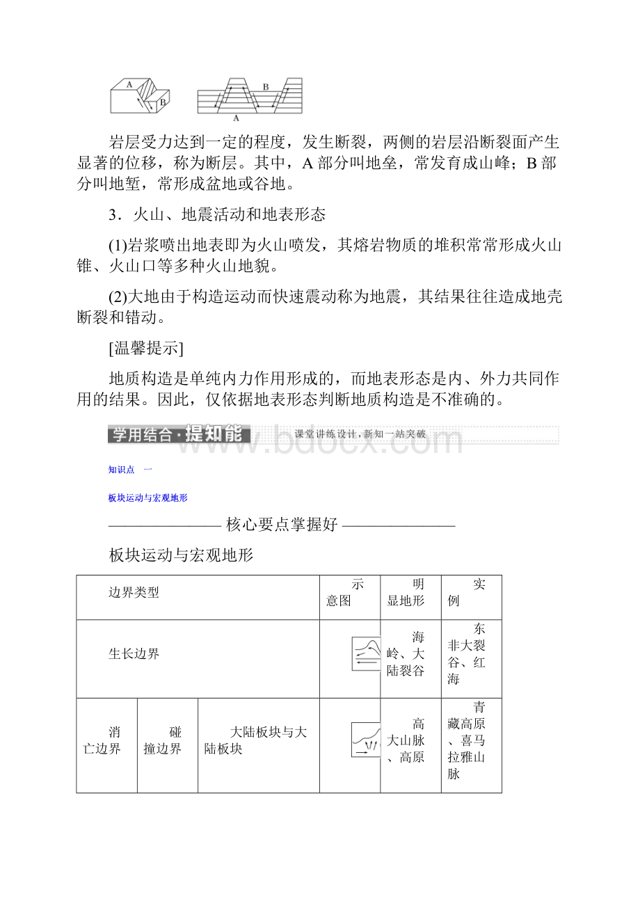 高中地理湘教版浙江专版必修1讲义第二章 第二节 地球表面形态 Word版 含答案.docx_第3页