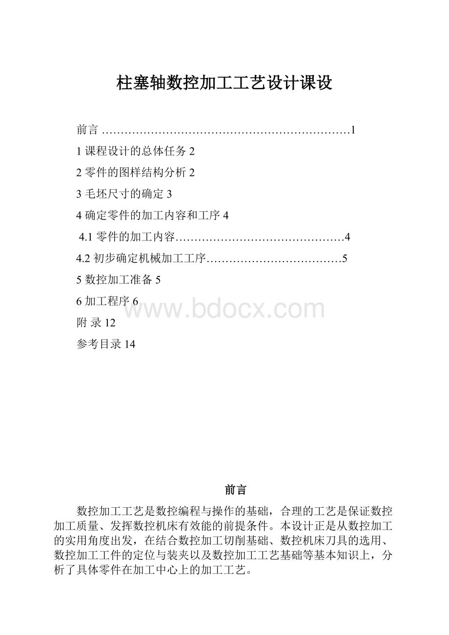 柱塞轴数控加工工艺设计课设.docx_第1页