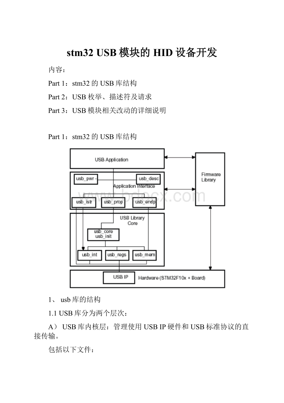 stm32 USB模块的HID设备开发.docx